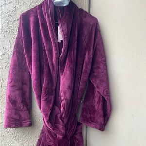 Plush Burgundy Women's Coat